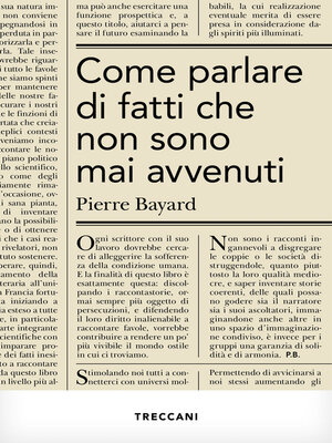 cover image of Come parlare di fatti che non sono mai accaduti